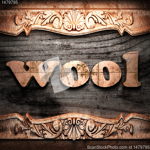 Image of Golden word on wood