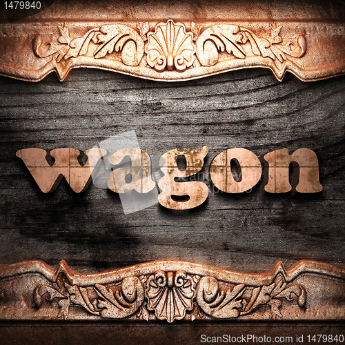 Image of Golden word on wood