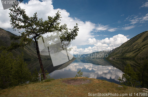 Image of View on Siberian mountain  Lake