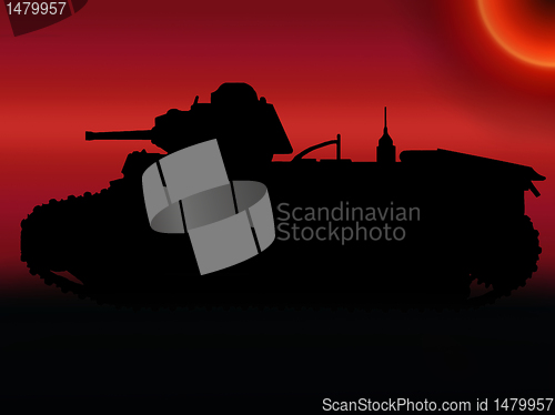 Image of WW2 Sunset Tank Silhouette