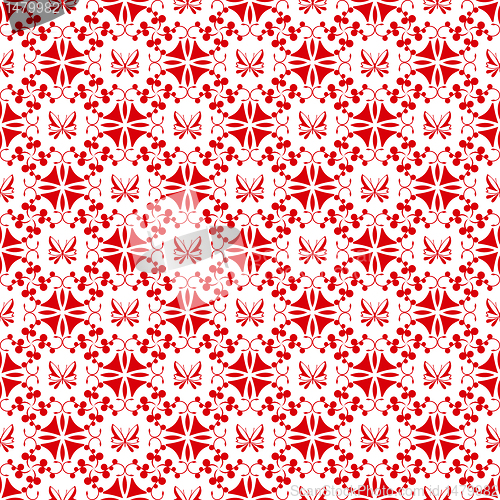 Image of Seamless floral and butterfly pattern