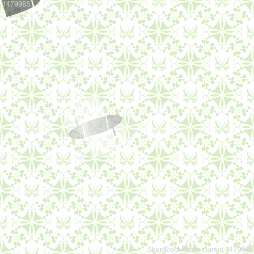 Image of Seamless floral and butterfly pattern