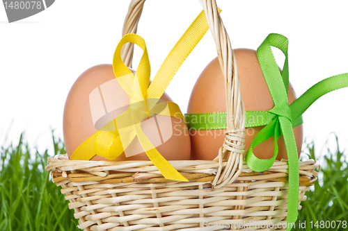 Image of basket with easter eggs