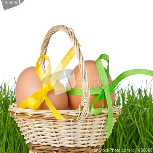 Image of basket with easter eggs