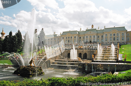 Image of Peterhof. Great cascade. Fountains.