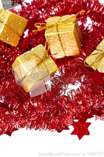 Image of presents with red garland