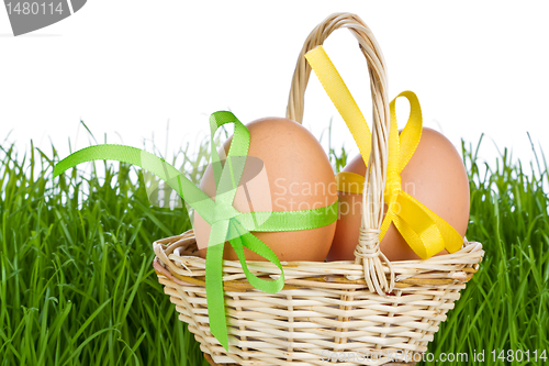 Image of basket with easter eggs