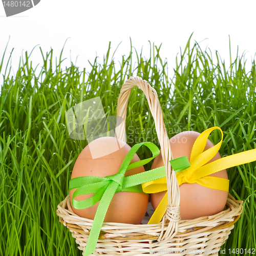Image of basket with easter eggs