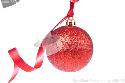 Image of christmas ball with ribbon