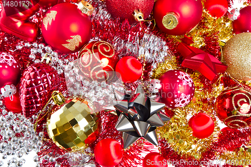 Image of christmas balls and tinsel