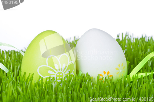 Image of easter eggs in grass