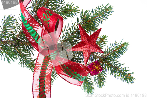 Image of decorated christmas branch