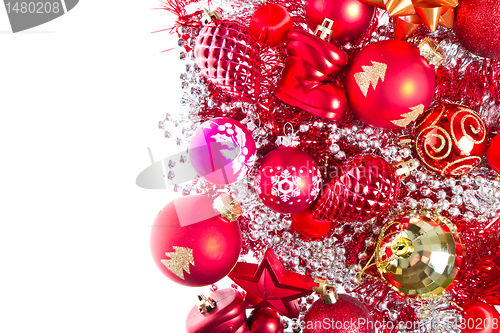 Image of christmas balls and tinsel
