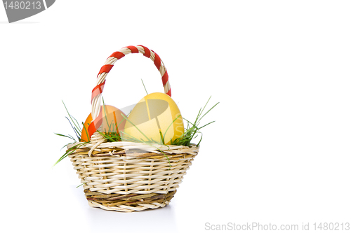 Image of basket with easter eggs