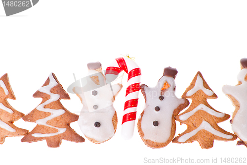 Image of ginger snowmen with christmas decoration