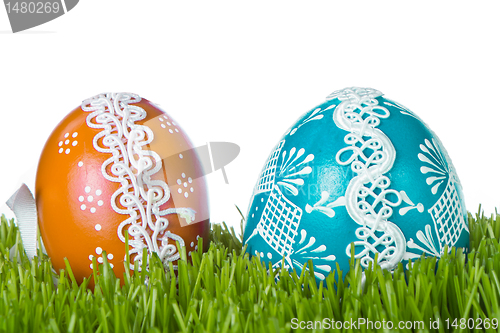 Image of easter eggs in grass