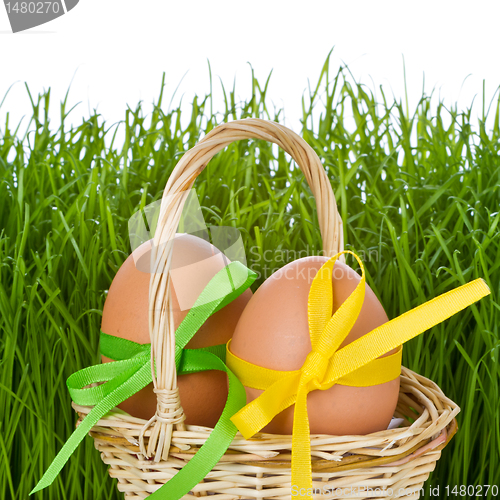 Image of basket with easter eggs