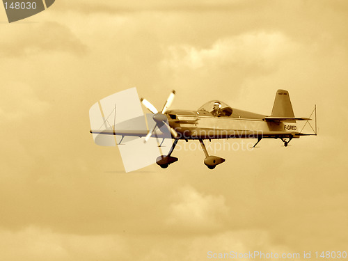 Image of Classical propjet in the air. European Aerobatic Championship