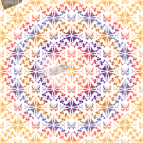 Image of Seamless floral and butterfly pattern