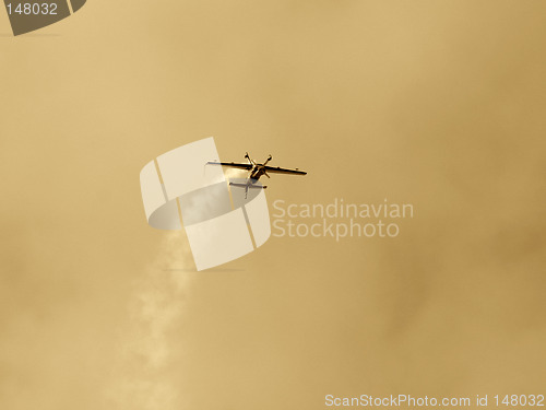 Image of Upside-down plane at the European Aerobatic Championship. Sepia version