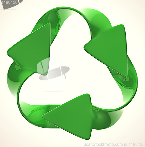 Image of Ecological sustainability: green recycling symbol 