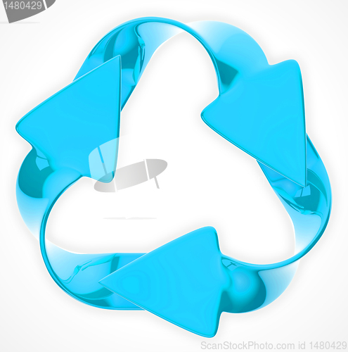 Image of Environmental sustainability: blue recycling sign