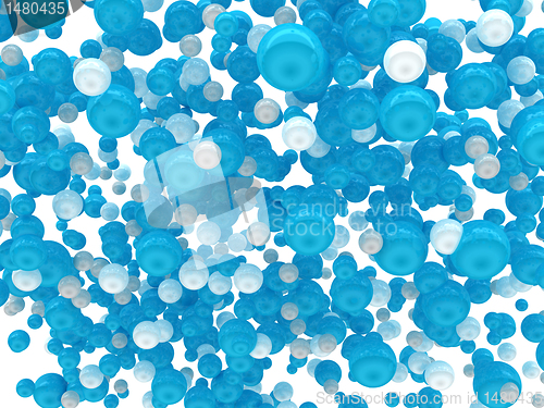 Image of Blue and white glossy orbs isolated 