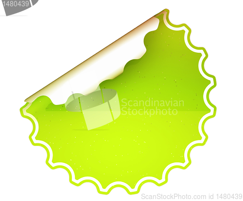 Image of Lettuce Green round bent sticker or label 