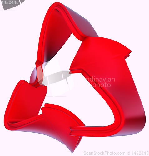 Image of Ecological and recycling concept: red symbol isolated