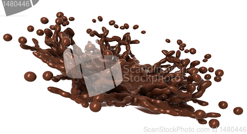 Image of Tasty Splashes: Liquid chocolate with drops
