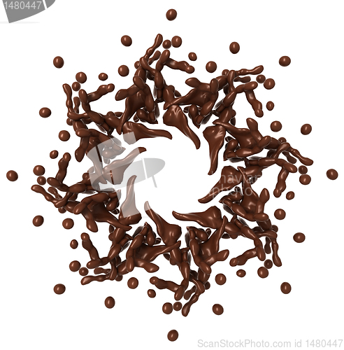 Image of Molten hot chocolate splash with drops