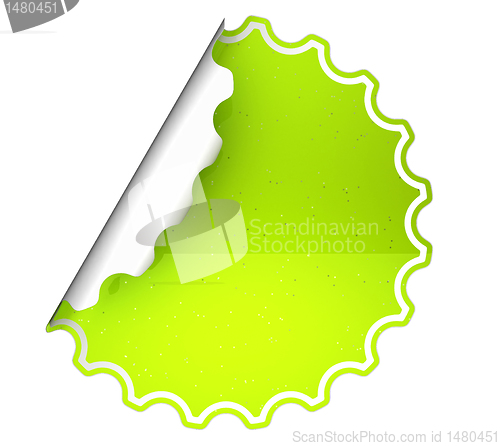 Image of Lettuce Green round bent sticker or label