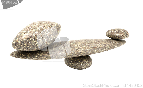 Image of Ponderous thing: balancing cobblestones isolated