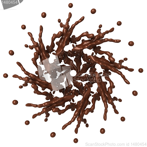 Image of Sweet Splashes: Liquid chocolate star shape with drops