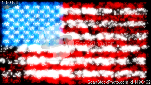 Image of Holiday: glittering and sparkling USA flag 