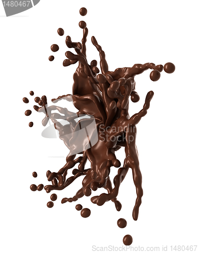 Image of Splash: Liquid chocolate star shape with drops