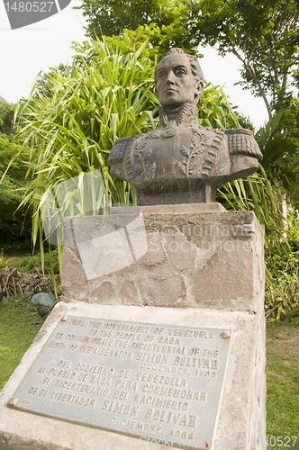 Image of statue Simon Bolivar Windwardside Saba Netherlands Antilles