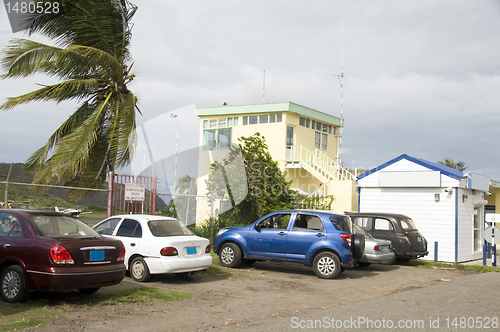 Image of airport tower Sint Eustatius Dutch Caribbean Netherlands Antille