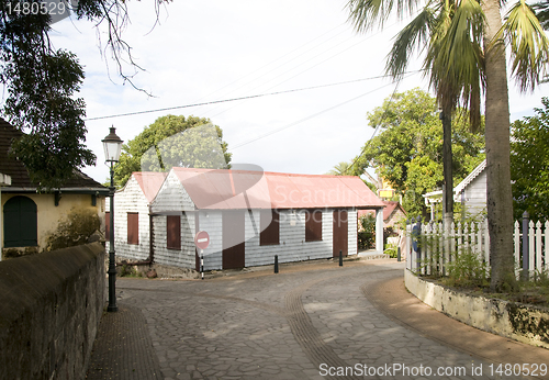 Image of St. Eustatlius historic architecture downtown Oranjestad