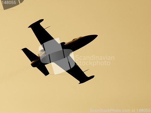 Image of Fighter aircraft, sepia toned