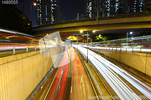 Image of traffic at night in city