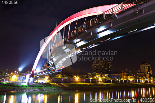 Image of bridge at night in Taipei