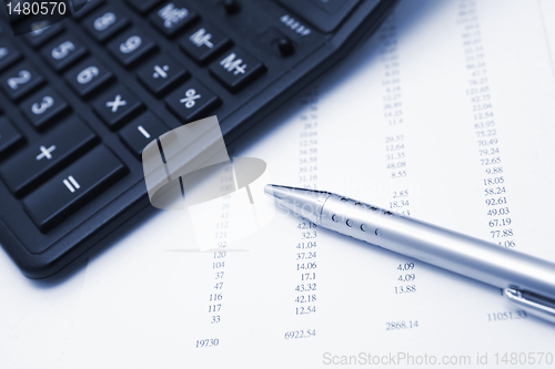 Image of financial charts on the table