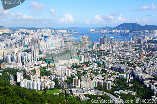 Image of Hong Kong view from high at kowloon side