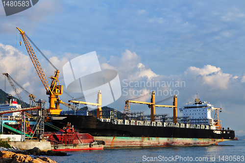 Image of ship at shipyard dock