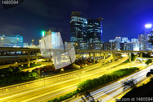 Image of night city traffic