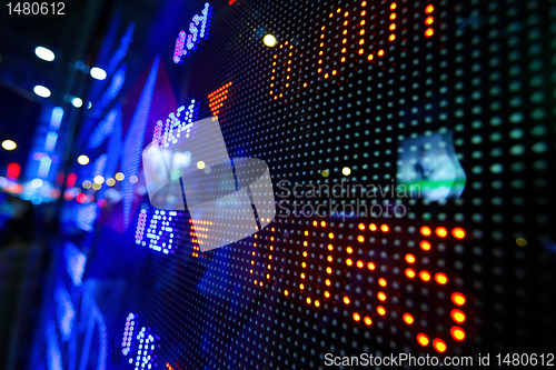 Image of stock market price display abstract