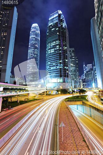 Image of traffic through downtown HongKong