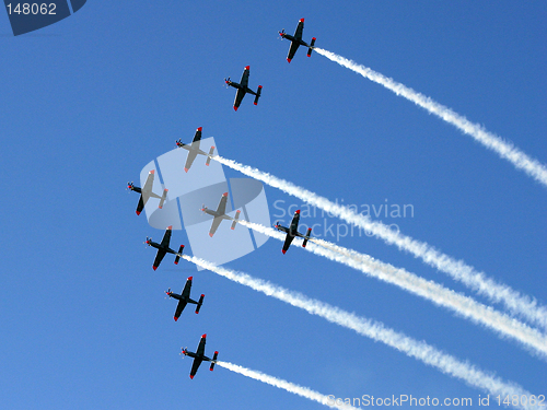 Image of Synchronized team flight- flying in formations