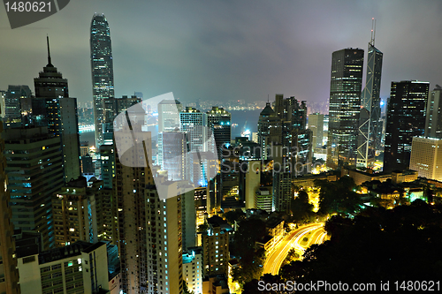 Image of night view of Hong Kong